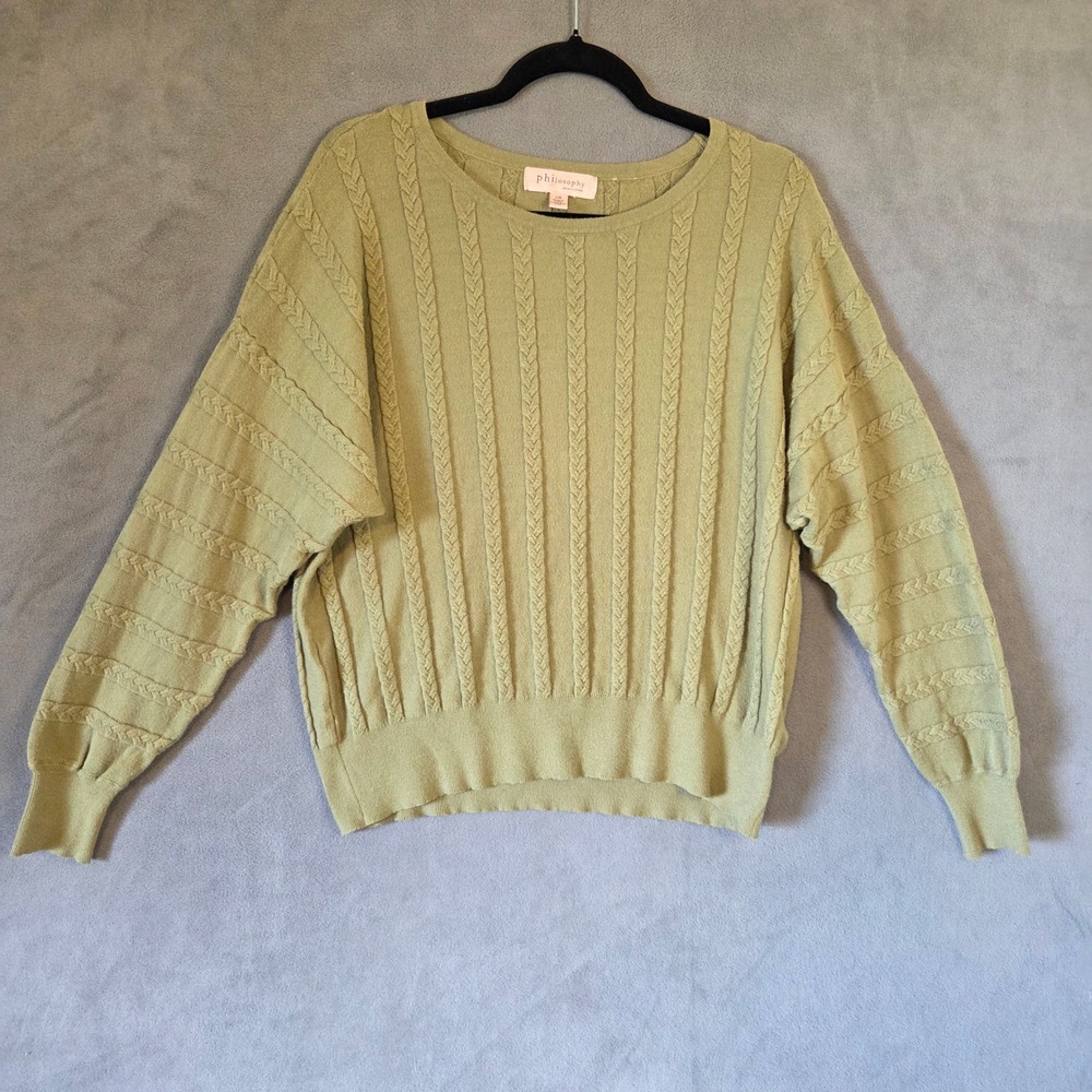 Philosophy Long Sleeve Sweater Women Large Soft Preppy Academic Minimalist